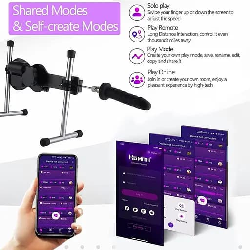 Смарт секс-машина Hismith AK-09 Sex Machine APP з фалоімітатором, бездротовий пульт ДК - фото 4