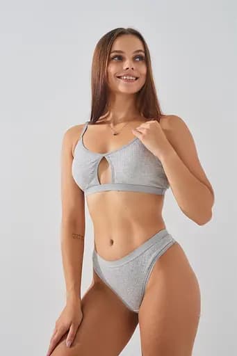 Комплект топ+трусы для женщин 2208 75B Серый (2000990768810A) - фото 1