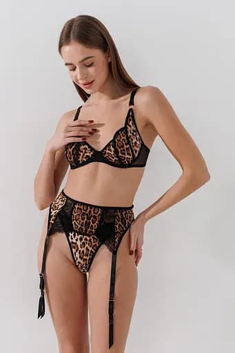 Комплект бюст+трусы+пояс женский 55297 M Разноцветный - фото 1