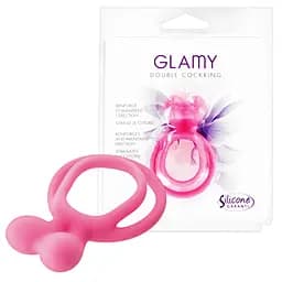 Ерекційне кільце Glamy Double Cockring 6.3 см рожевий - мініатюра 3
