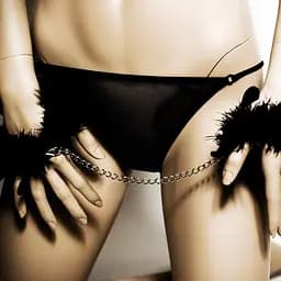 Наручники Bijoux Indiscrets Za za zu Feahter Handcuffs чорний - мініатюра 3