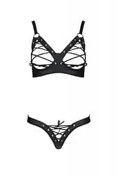 Комплект з екошкіри Passion Celine Bikini black 4XL/5XL - мініатюра 3