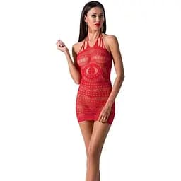 Бодістокінг Passion BS063 red, сукня-сітка халтер S/M/L