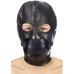 Капюшон с кляпом для БДСМ Fetish Tentation BDSM hood in leatherette with removable gag