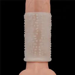Насадка на пеніс з вібрацією Lovetoy Vibrating Drip Knights Ring 10 см білий - мініатюра 4