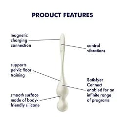 Вагінальні кульки Satisfyer Love Birds 1, 22.2 см, білий - мініатюра 7