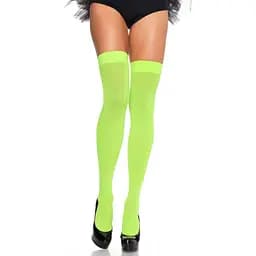 Чулки Leg Avenue Opaque Nylon Thigh Highs Neon Green One size