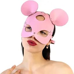 Шкіряна маска зайчика Art of Sex - Mouse Mask, колір Рожевий
