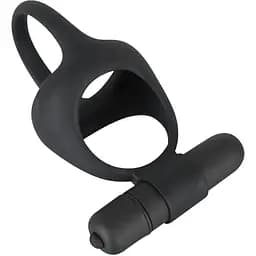 Віброкільце Black Velvets Cock Ball Ring 7 см чорний