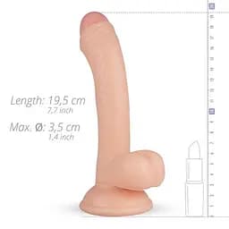 Фалоімітатор EasyToys Vince Realistic 19.5 см (тілесний) - мініатюра 8