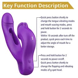 Вібратор Erospace Sweet Play G-Spot Vibrator With Clitoral Licking & Flapping A17 - мініатюра 5