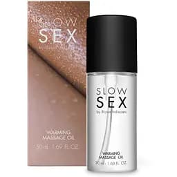Розігрівальна їстівна масажна олія Bijoux Indiscrets Slow Sex Warming massage oil - мініатюра 2