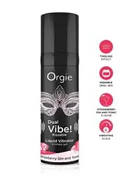 Рідкий вібратор Orgie Dual Vibe! Liquid Vibrator Strawberry Gin and Tonic 15 мл - мініатюра 2