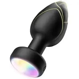 Анальна пробка, що світиться, з вібрацією та ПУ Light Anal Plug 3,5*9 см чорний