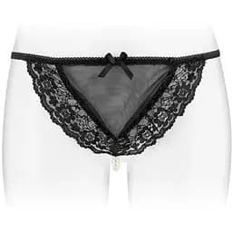 Трусики-стринги с жемчужной ниткой Fashion Secret KATIA Black S/M/L