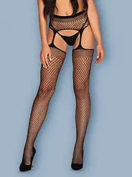Колготки з імітацією панчох Obsessive Garter S815 S-L чорний - мініатюра 4