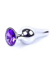 Анальна пробка - Jewellery Silver Long Plug Purple - мініатюра 3