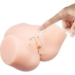 Мастурбатор з подвійною вібрацією і двома входами Crazy Bull-Samantha Dual Vagina and Anal, BM - 00900T71ZK, Телесный - мініатюра 3