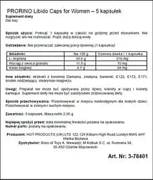 Збудливі капсули для жінок Ero Prorino black line Libido (ціна за 5 капсул в упаковці) - мініатюра 2