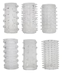 Набір насадок на пеніс Red Roses Penis Ring Set, 6 шт (прозорий)