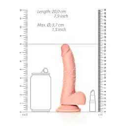Фалоімітатор RealRock Curved Realistic Balls 7" 18 см (тілесний) - мініатюра 5