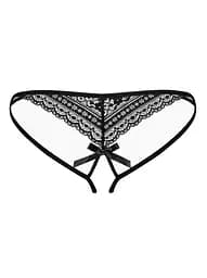 Стрінги з відкритою промежиною Obsessive Picantina L/XL чорний - мініатюра 3