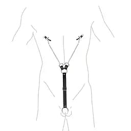 Затискачі для сосків із фіксацією на мошонці Nipple Clamps for Men Art of Sex SO5146 95020 - мініатюра 3