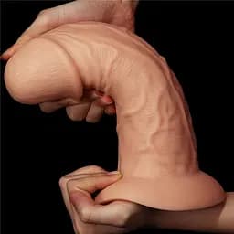 Реалістичний фалоімітатор King-Sized Curved Dildo тілесний - мініатюра 5
