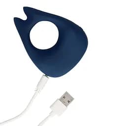 Віброкільце Loveline Pointed Vibrating Cock Ring 8 см синій - мініатюра 3