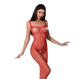 Бодістокінг Passion BS071 Red, комбінезон на бретелях