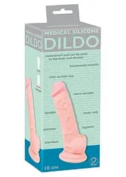 Фалоімітатор Medical Silicone Dildo 18 см тілесний - мініатюра 7