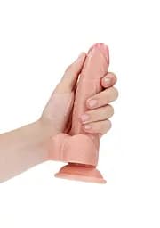 Фалоімітатор RealRock Curved Realistic Balls 7" 18 см (тілесний) - мініатюра 3