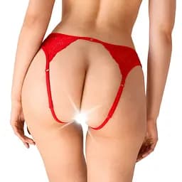 Мереживні трусики з відкритим доступом Art of Sex - Mia Червоний XS-М - мініатюра 2