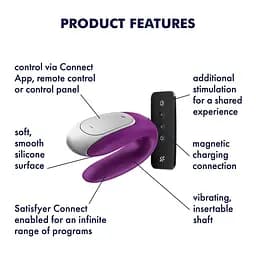 Вібратор для пар Satisfyer Double Fun 9 см фіолетовий - мініатюра 4