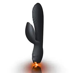 Вібратор-кролик Rocks Off Every Girl з 2 моторами та LED-підсвічуванням (Black) - мініатюра 3