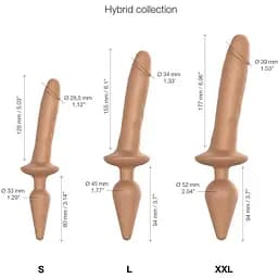 Анальна пробка з дилдо 2 в 1 Strap-On-Me Switch Plug-In Realistic Dildo Caramel S діаметр 3.3/2.9 см - мініатюра 4