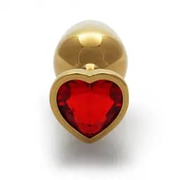 Металева анальна пробка Heart Gem, розмір M колір: золотистий/червоний Ouch! (Нідерланди) Ouch! OU492999 103127 - мініатюра 7
