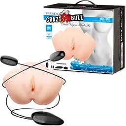 Мастурбатор з подвійною вібрацією і двома входами Crazy Bull-Veronica Dual Vagina and Anal, BM - 00900T72ZK, Телесный - мініатюра 7