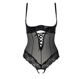 Боді з відкритими грудьми Passion Exclusive NORTH Body black L/XL - мініатюра 3