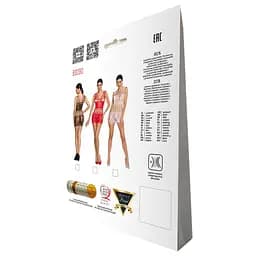 Бодістокінг - міні-сукня з метеликами Passion BS090 white One size - мініатюра 7