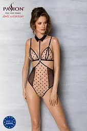 Боді з відкритими грудьми Passion DOMINICA Body S/M beige комір-чокер корсет - мініатюра 5