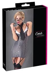 Еротичний костюм Cottelli Collection Costumes Secretary M чорний з білим - мініатюра 5