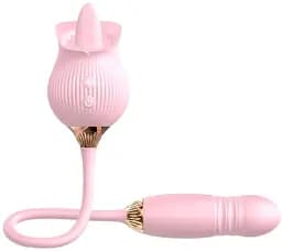 Вібратор I’MCUM Pulse Rose 3D з стимуляцією клітора, 10 режимів лизання, обертання, імітація поштовхів (7970379617738)