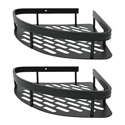 Набор металлических полок для ванной Fabrika OPAL 2 шт Черные (FK-WB1005-2)