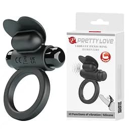 Віброкільце Pretty Love Vibrant Penis Ring Debonaire 8.5 см чорний - мініатюра 2