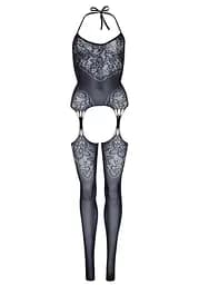 Leg Avenue Jacquard net bodystocking OS Black One size - мініатюра 6