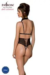 Боді з відкритими грудьми Passion DOMINICA Body S/M black комір-чокер корсет - мініатюра 2