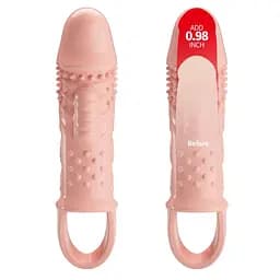 Насадка на пеніс Pretty Love Penis Sleeve Cecelia 18.5 см тілесний - мініатюра 2