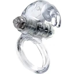 Ерекційне кільце Boss Series Rabbit Vibro Cock Ring 7.5 см прозорий