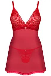 Комплект Obsessive Chilisa babydoll (Червоний, M/L) Obsessive 100381 96947 - мініатюра 3